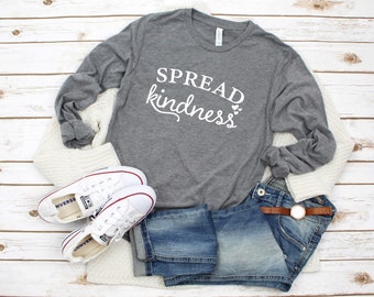 Spread Kindness Shirt. Nice Human. Super Soft & Comfy Unisex Long Sleeve T-Shirt. Humanity Shirt. Equality Shirt. Be Nice Tee. Kindness Tee.