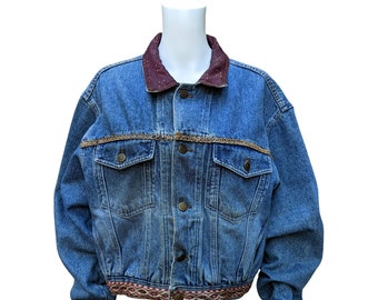 Vintage 1990s Blue Jean Denim Jacket, US Top by Van Heusen