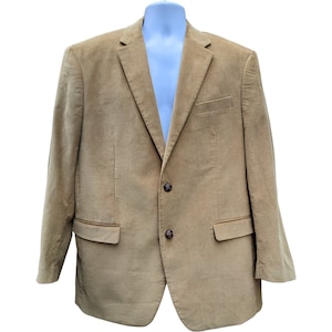 Vintage deadstock 1990s brown cord leisure sportscoat jacket with leather buttons by Ralph Lauren