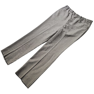 Vintage 1960s or 70s braun/weiß kleine Hahnentritt Karo high waist flat front gerades Bein Hose
