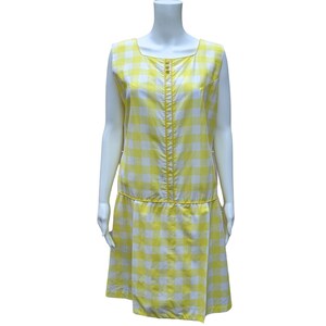 Vintage 50s or 60s yellow and white gingham pattern shorts romper
