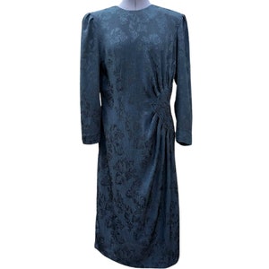 Vintage 80s black full sleeve dress with beaded detail