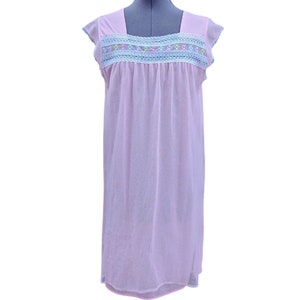 Vintage 80s pink babydoll 100% nylon night gown