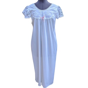 Vintage white lace and nylon nightgown