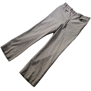 Vintage 1960er oder 70er Jahre braune Wollhose mit Hahnentrittmuster