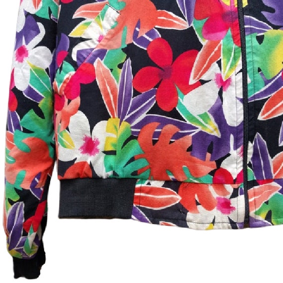 Vintage 90s multicolor floral print zipper front … - image 4