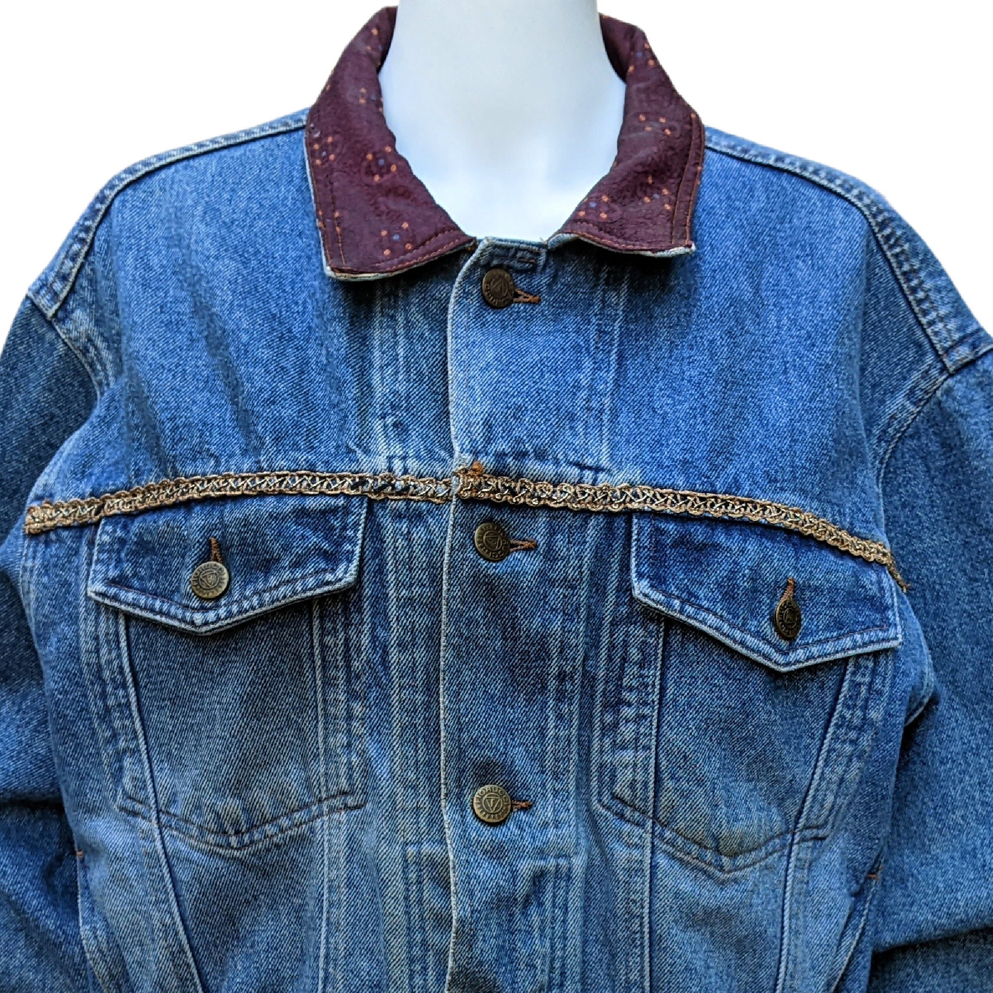 Vintage 1980s or 90s Designer Fioucci Blue Jean Denim Jacket