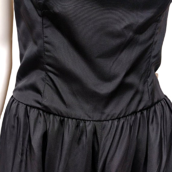 Vintage 80s black strapless taffeta crinoline ski… - image 3