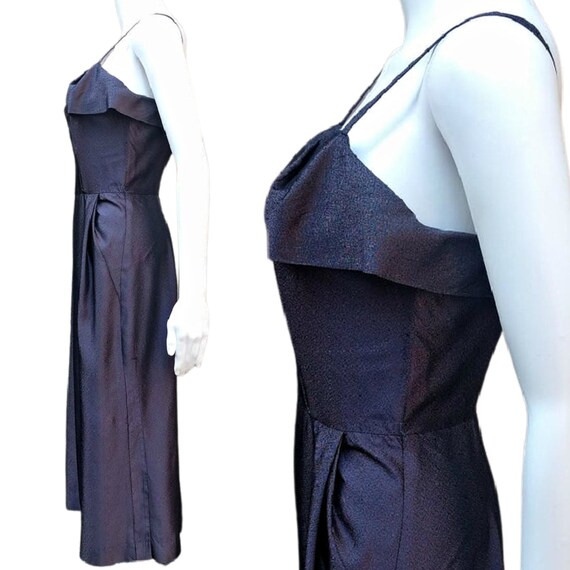 Vintage 50s deep purple sharkskin taffeta wiggle … - image 4