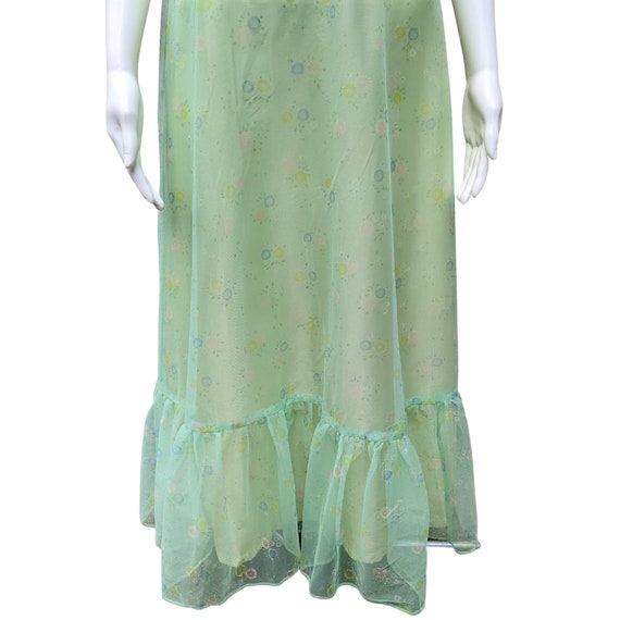 70’s Sea Foam Green Chiffon Draped Gown With Cape main image 1