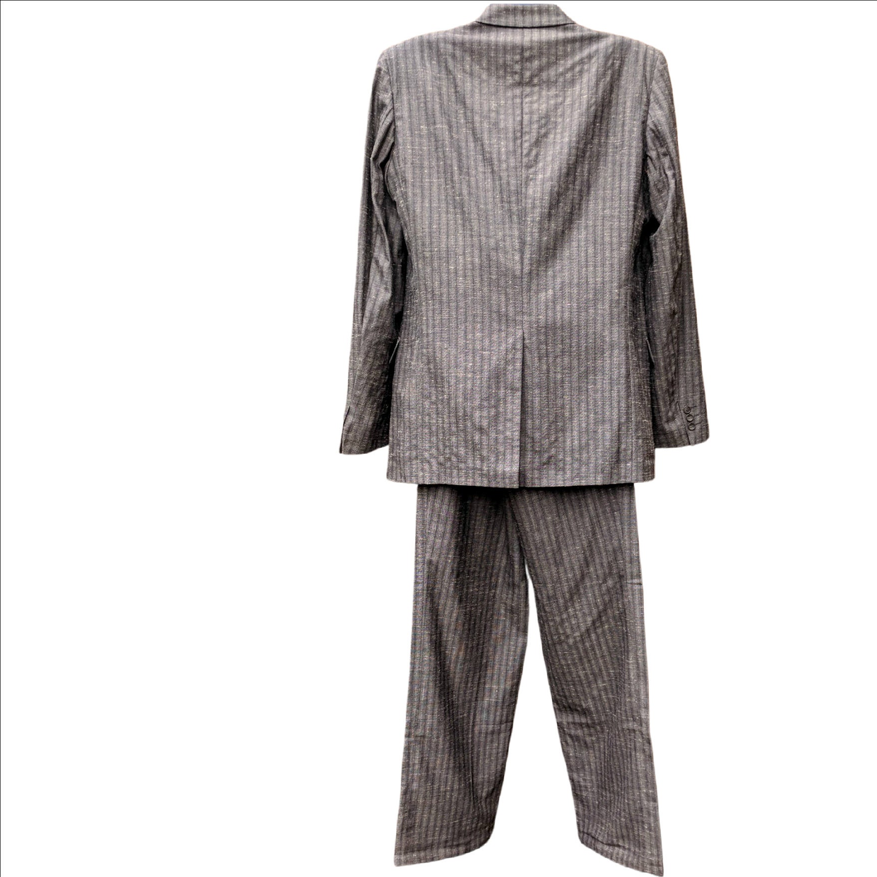 Vintage 80s 2 Tone Gray Striped Wool Blend Suit, 80s Jacket Vintage 80s 2 Tone Gray Striped Wool Blend Suit, 80s Jacket
