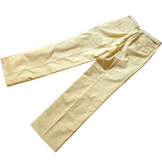 Vintage 70s or 80s pale yellow high waist flat fr… - image 5