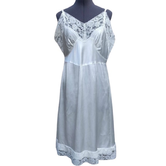 Vintage 40s Ivory White Liquid Satin and Lace Dress Slip - Etsy