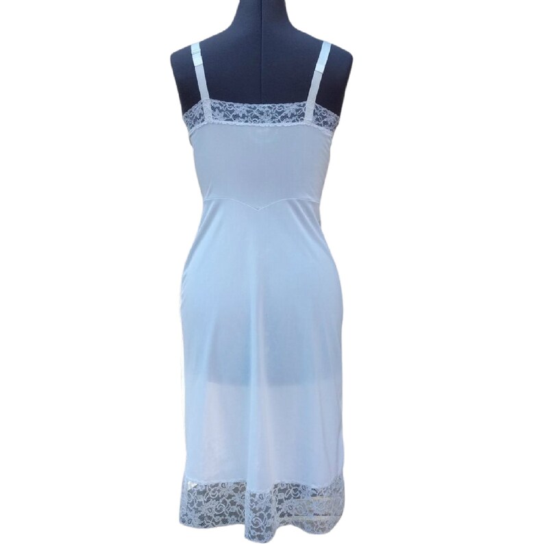 Vintage 60s white lace and nylon dress slip image 7