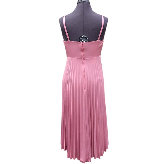 Vintage 70s dusty rose pleated skirt dress - image 6