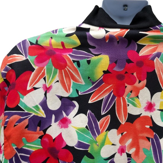 Vintage 90s multicolor floral print zipper front … - image 6