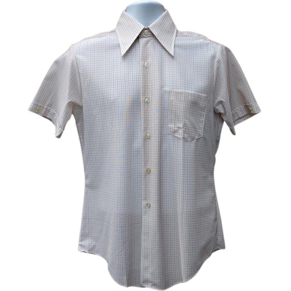 Vintage deadstock beige short sleeve men’s oxford