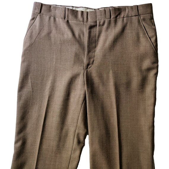 Vintage 70s beige high waist flare pants, straigh… - image 2