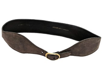 Vintage 1980s or 90s gray suede leather fashion belt for Canadian belt