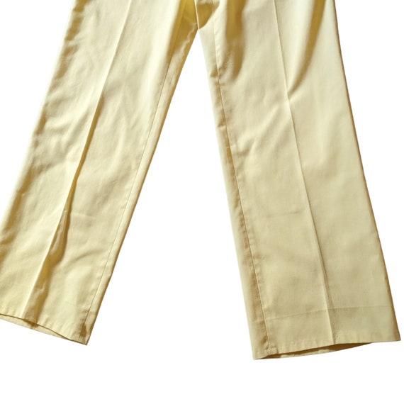 Vintage 70s or 80s pale yellow high waist flat fr… - image 8
