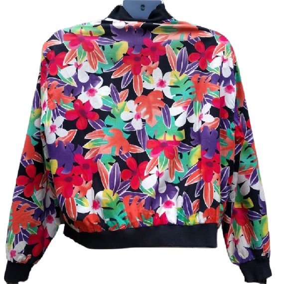 Vintage 90s multicolor floral print zipper front … - image 5