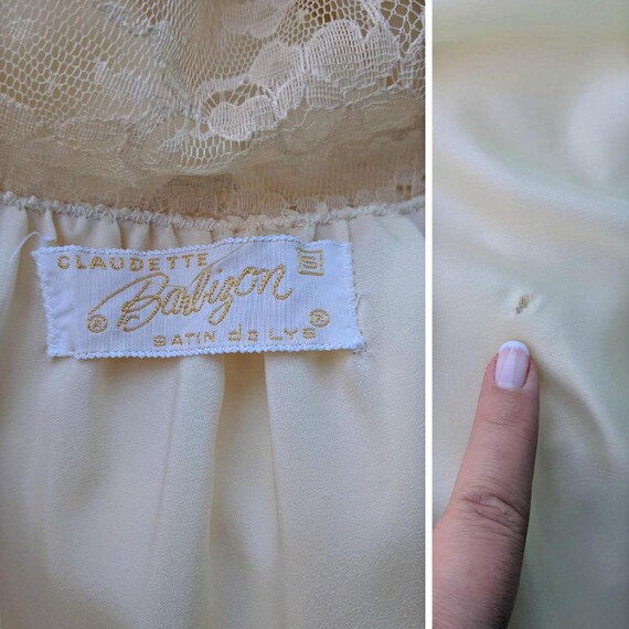 Vintage 50s or 60s champagne peignoir robe and ni… - image 9