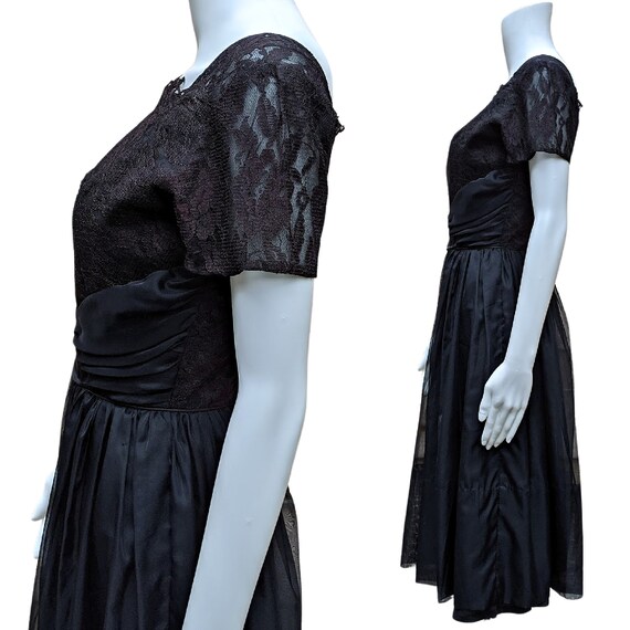 Vintage 1950s black lace and chiffon new look coc… - image 3