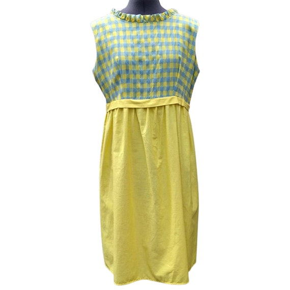 Vintage 1950's yellow and blue check sundress