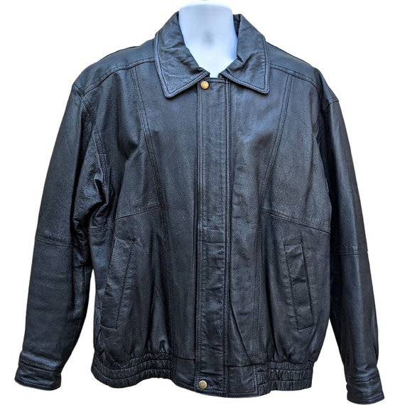 ジャケット・アウター 90s short blk real leather bomber jacket 90s A-2 real leather bomber jacket solid