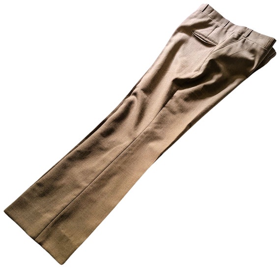 Vintage 70s beige high waist flare pants, straigh… - image 8