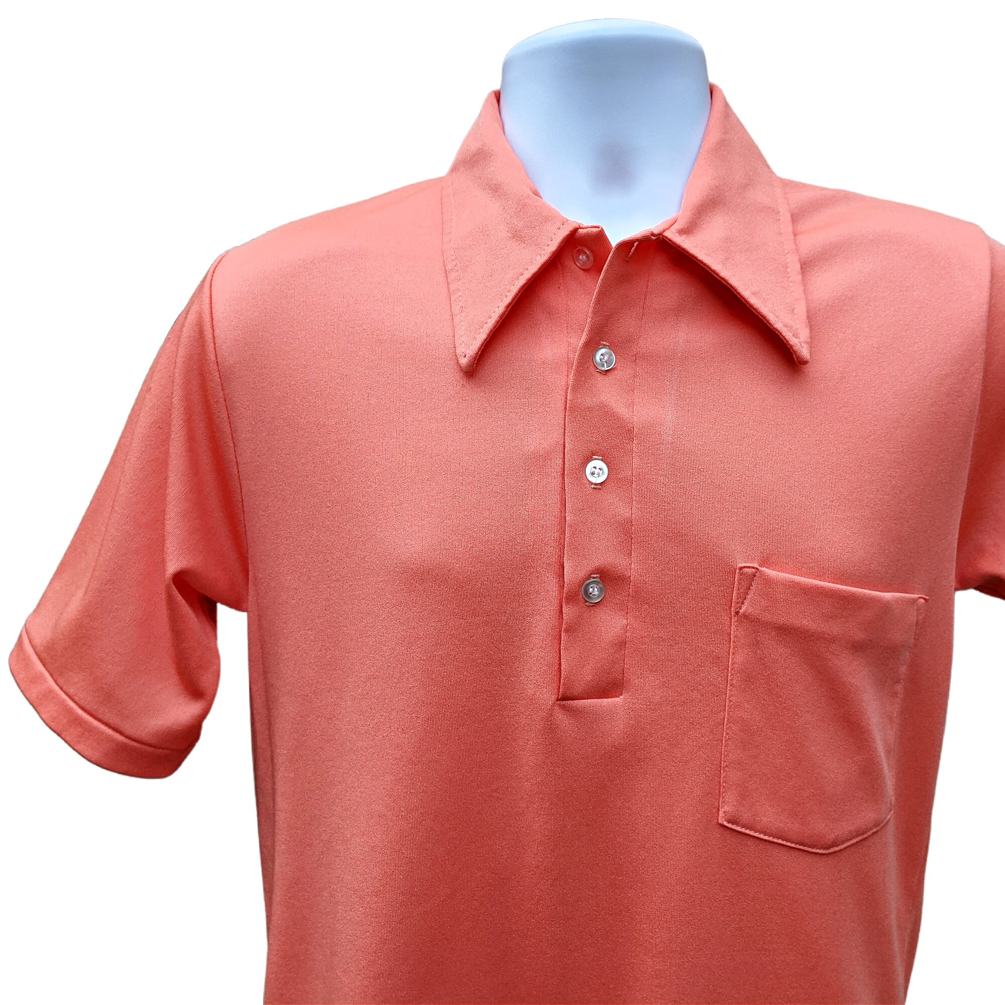 Coral pink polo shirt top