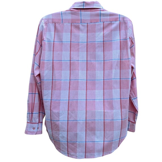 Vintage 80s pastel pink and blue plaid shirt by C… - image 6