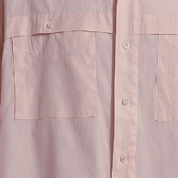 Vintage 80s men's shirt, pale pink 80s shirt, 2 p… - image 5