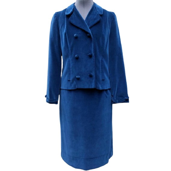Vintage 1950's or 60's royal blue velvet suit