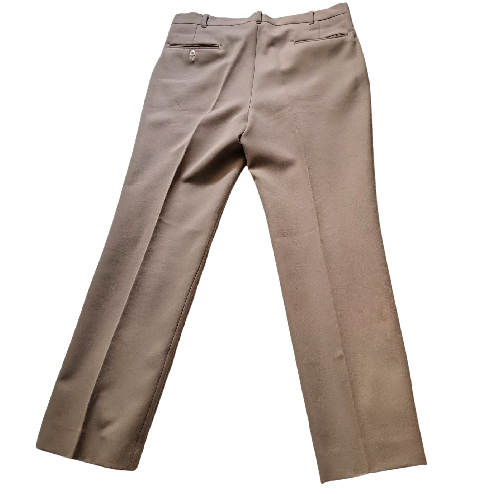 Vintage 70s High Waist Pleated Straight Leg Pants, Light