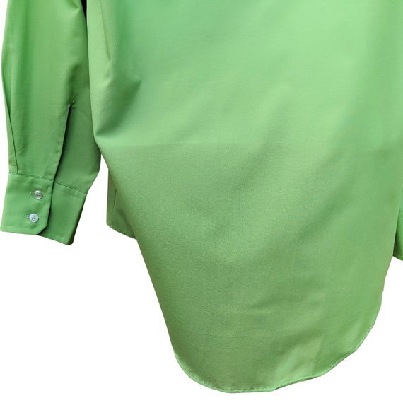 Vintage 60s or 70s apple green 100% polyester lon… - image 8