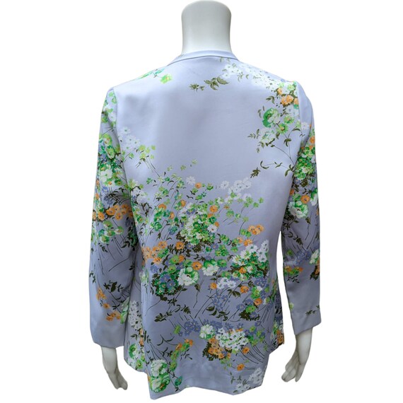 Vintage 70s pale silvery gray floral light jacket - image 7