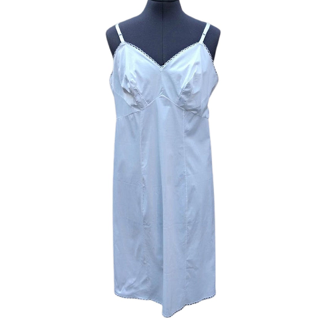 Vintage 70s White Dress Slip, Taffaknit Body Shaping Dress Slip Etsy