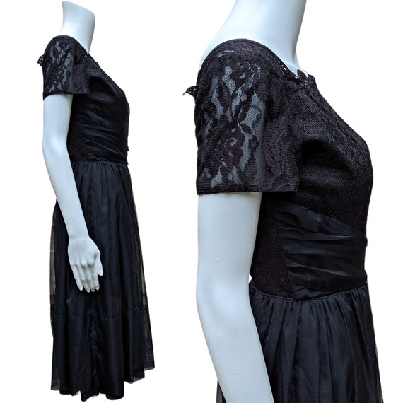 Vintage 1950s black lace and chiffon new look coc… - image 4