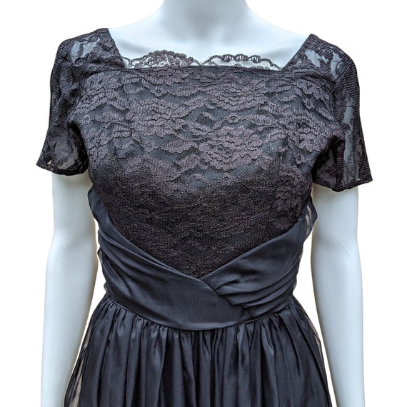 Vintage 1950s black lace and chiffon new look coc… - image 2