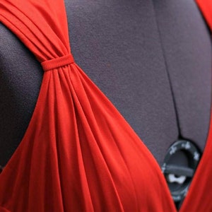 Vintage 70s Frank Usher red open back full length gown image 4