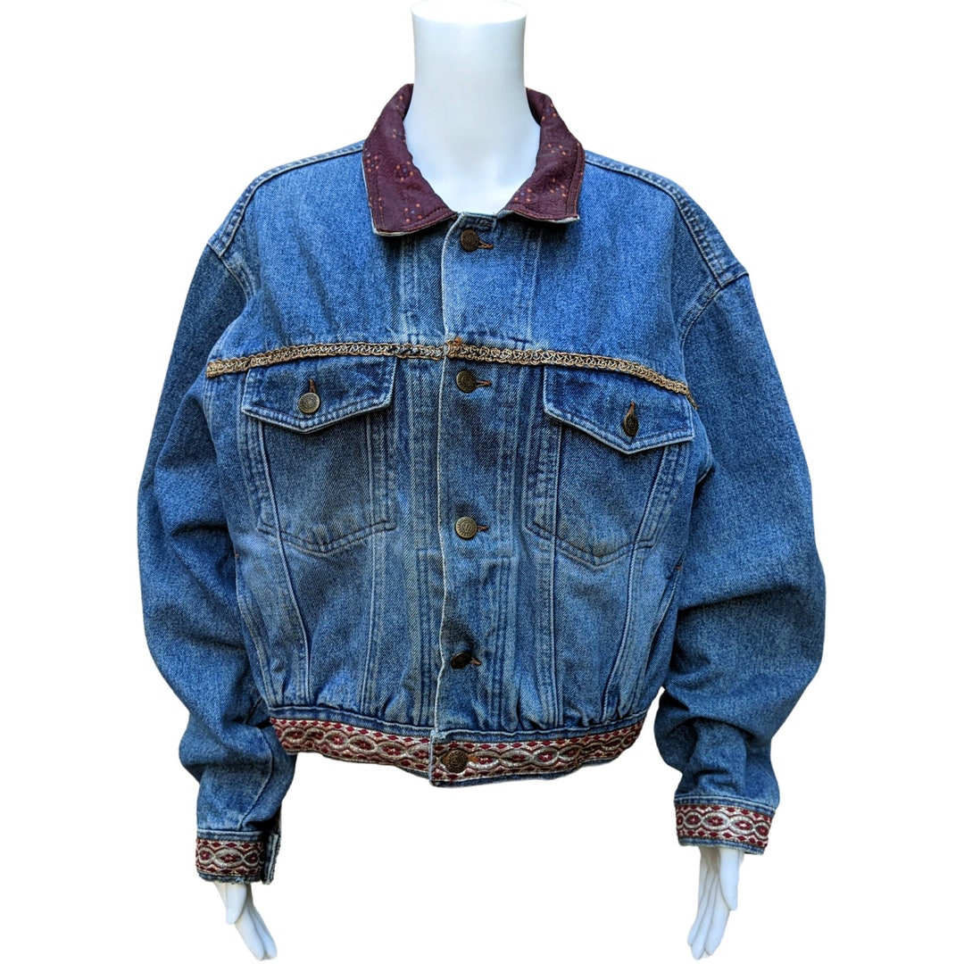 Damaged Vintage Denim Jacket/jeans Jacket From 80's/grunge