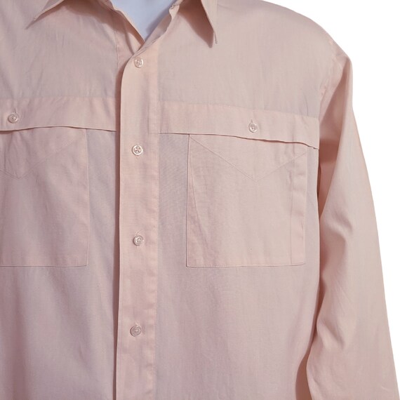 Vintage 80s men's shirt, pale pink 80s shirt, 2 p… - image 3