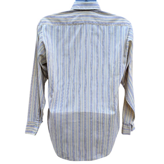 Vintage 60s or 70s pale beige striped cotton dres… - image 6