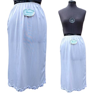 Vintage deadstock white half slip below the knee length by FRENCH MAID