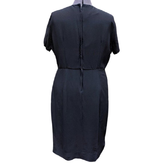 Vintage 50s black crepe wiggle dress - image 6