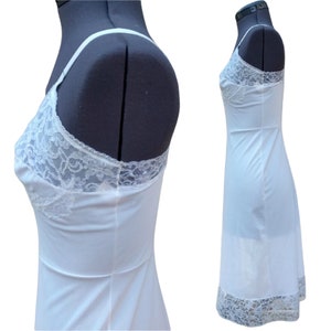 Vintage 60s white lace and nylon dress slip image 4