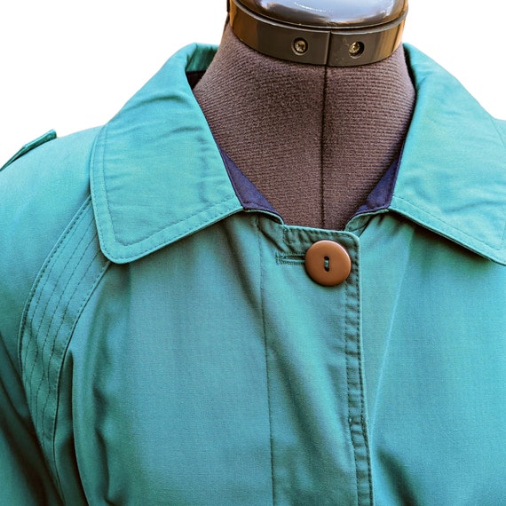 Vintage 80s or early 90s turquoise green and navy… - image 5
