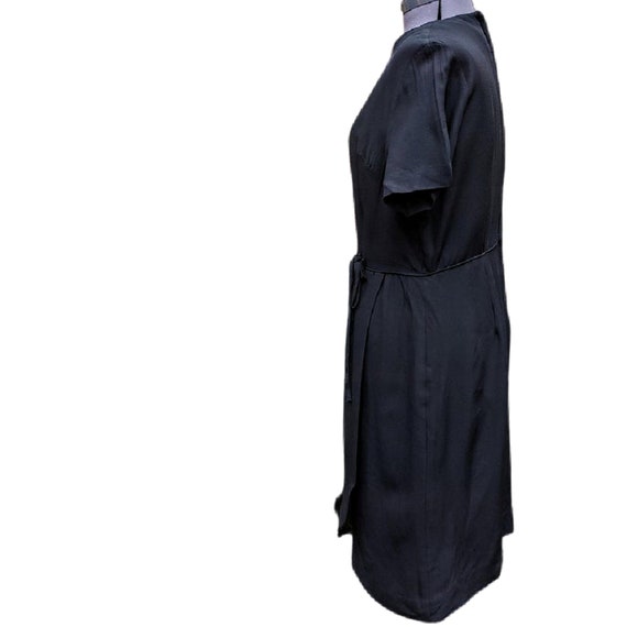 Vintage 50s black crepe wiggle dress - image 4