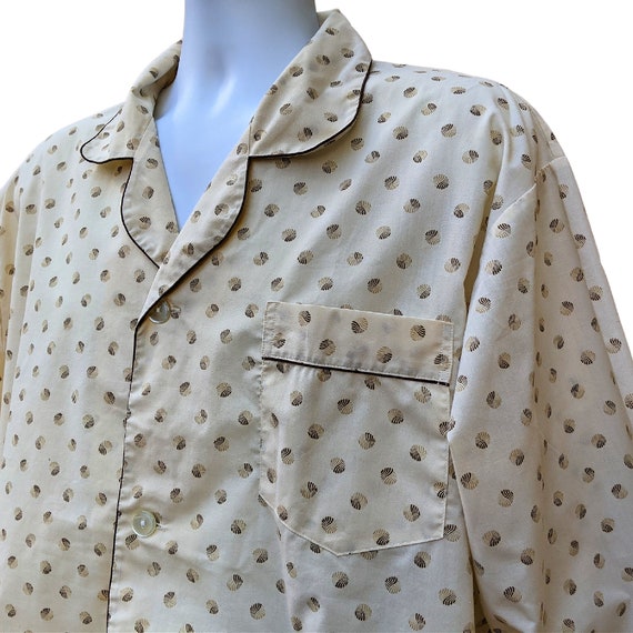 Vintage 70s pale yellow beige and brown patterned… - image 3